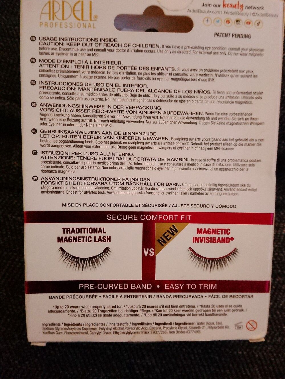 Ardell 3D Faux Mink Lashes & Magnetic MegaHold Liner Lash Kit 858 Black Set - Picture 3 of 5